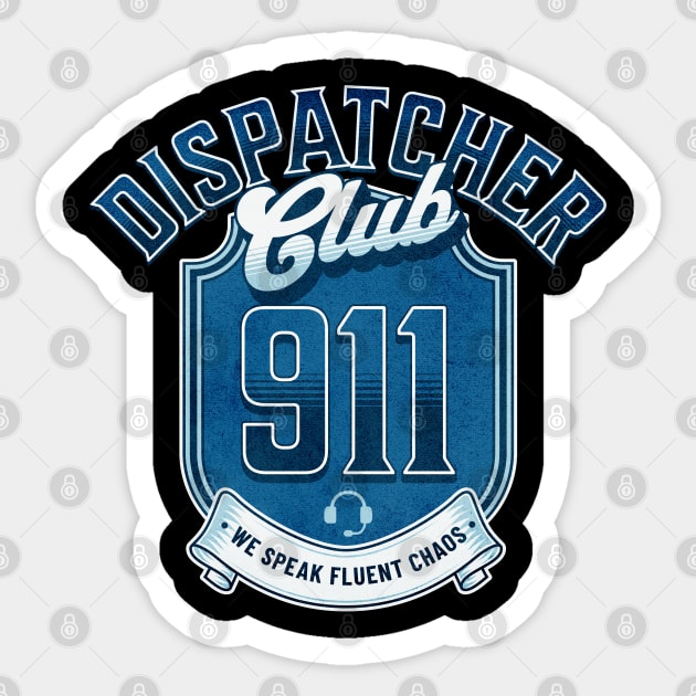 Funny Police 911 Dispatcher Club Thin Gold Line for First Responders Sticker by Shirts by Jamie